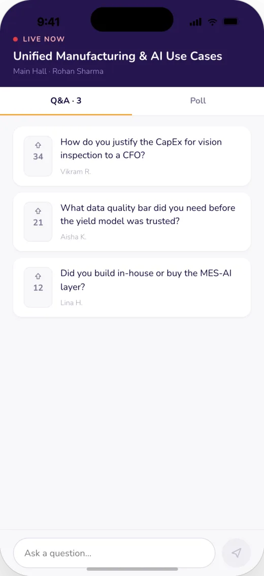 Live session Q&A with upvoted questions
