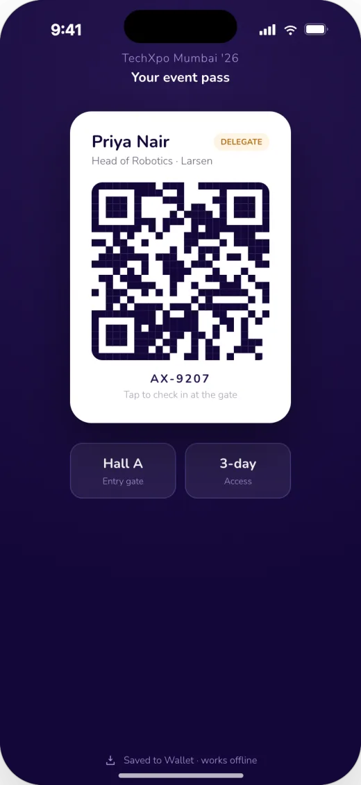 QR event pass that works offline